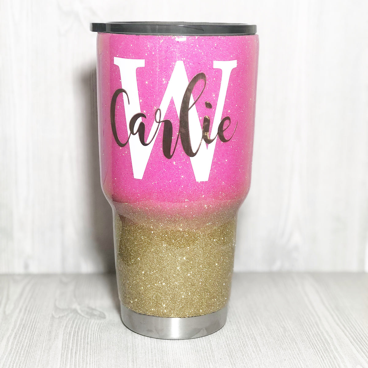 LV Rose Gold Glitter Tumbler – Olivia Kate Designs