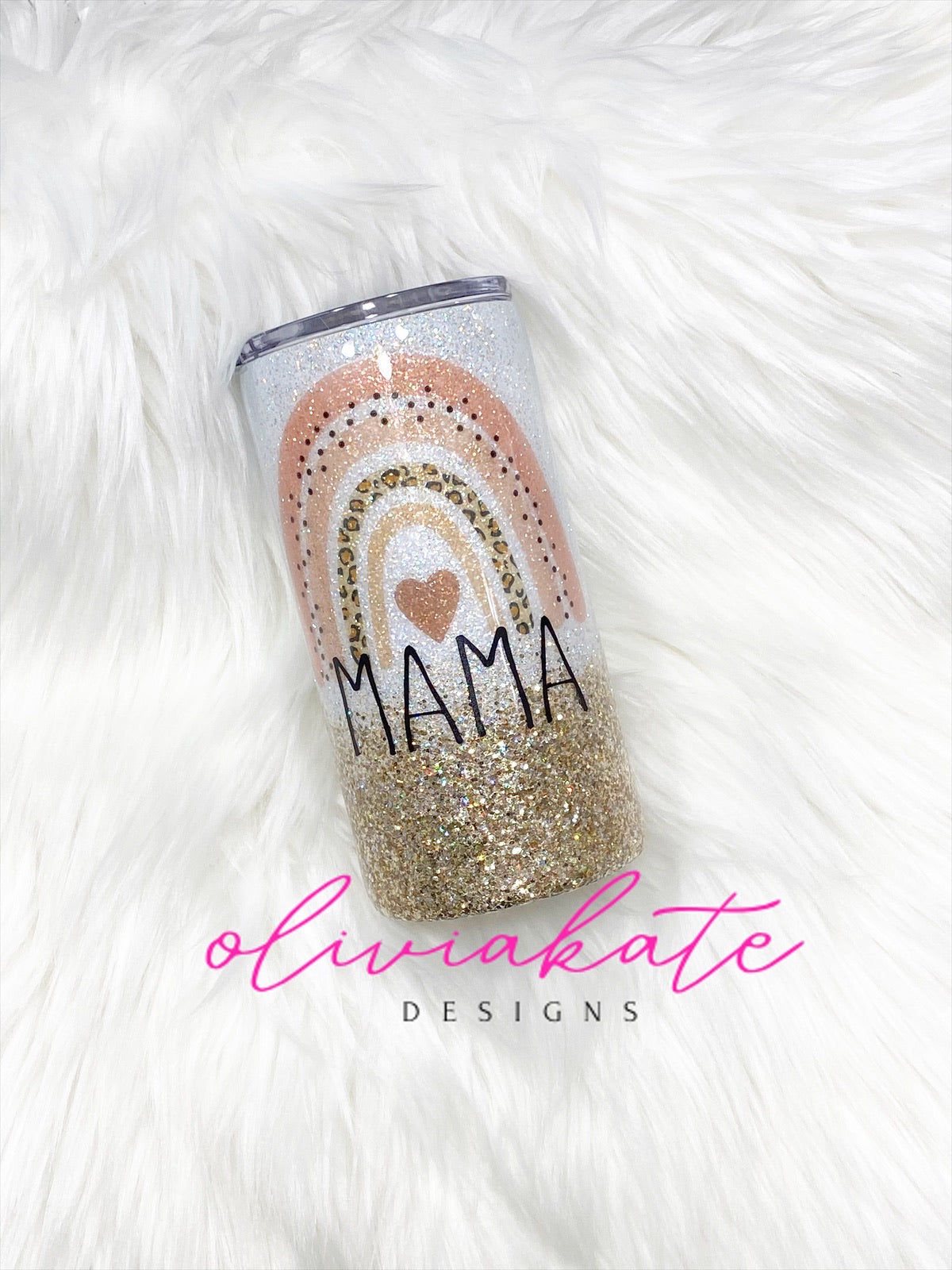 Pink Boho Glitter Tumbler, Pink and White glitter cups, Boho