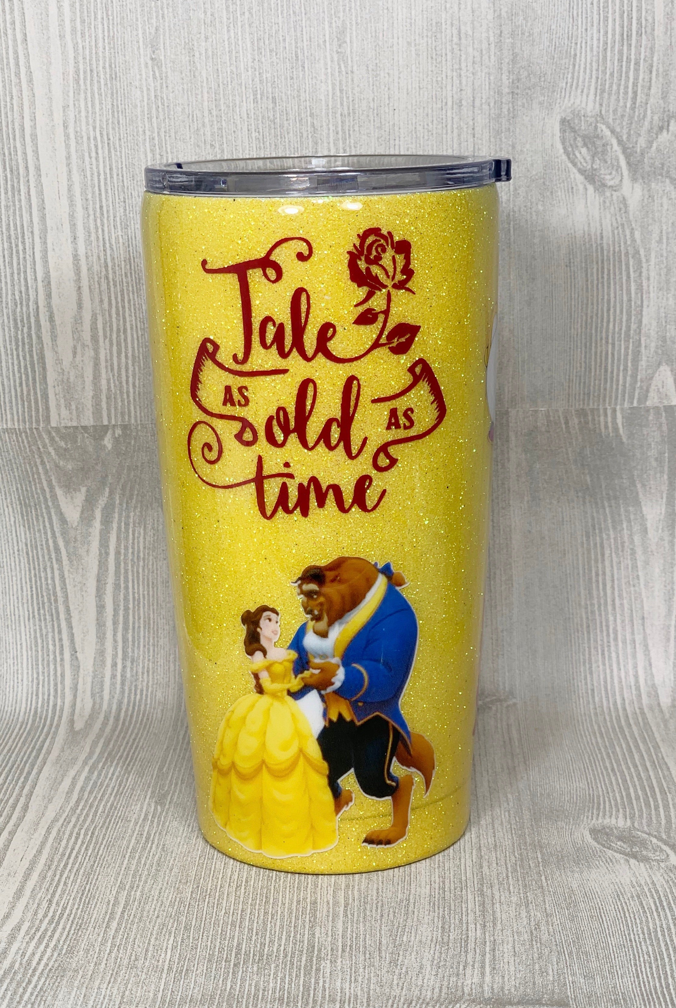 Beauty and the Beast Inspired Glitter Tumbler · Root Of All Creations ·  Online Store Powered by Storenvy